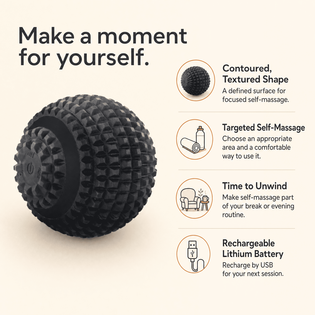 CreviRest Unwind | Vibrating Massage Ball for Tired Muscles and a More Relaxed Evening