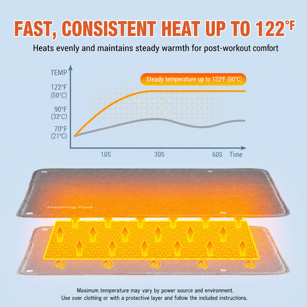 CreviRest HeatFlex - Post-Workout Heating Pad for Tired Muscles and Relaxing Evenings