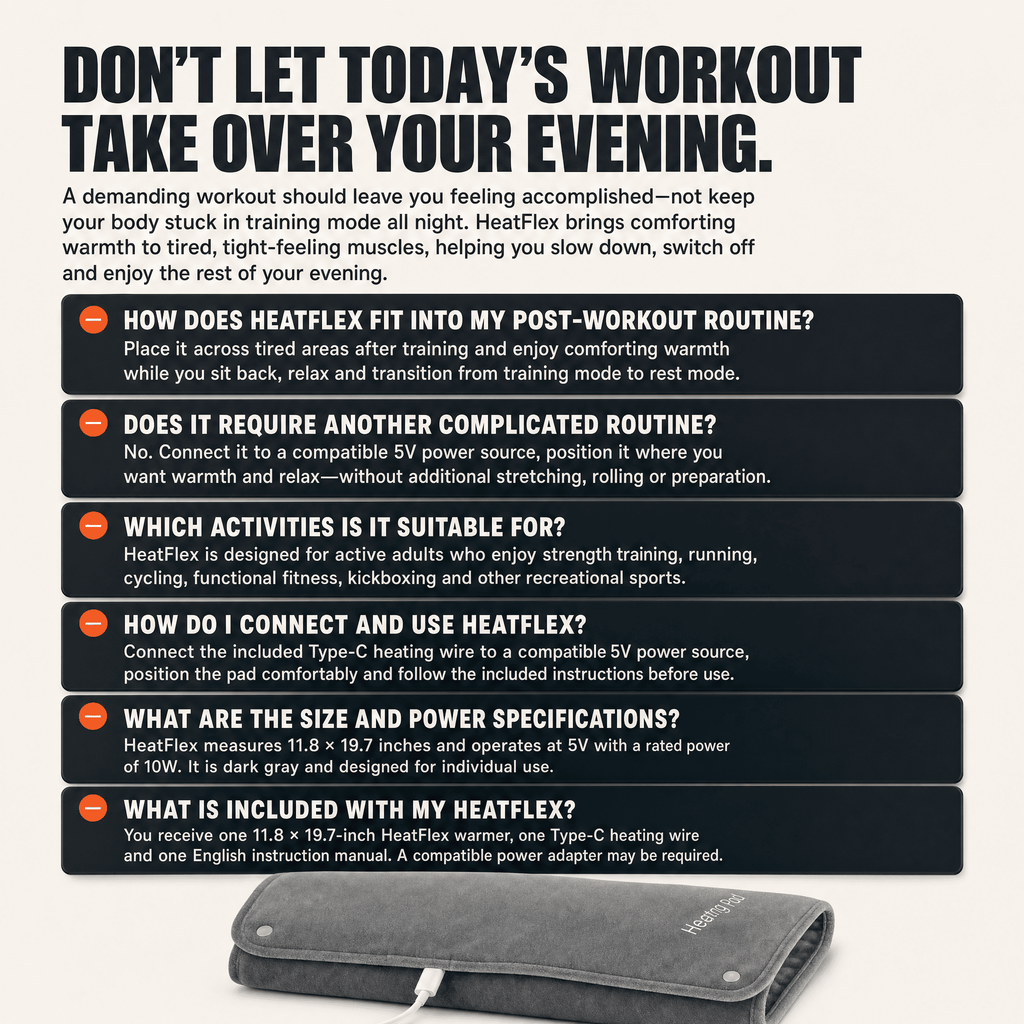 CreviRest HeatFlex - Post-Workout Heating Pad for Tired Muscles and Relaxing Evenings